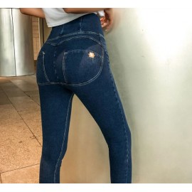 Dámské push up jeans s vysokým pasem modré