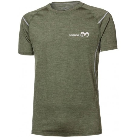 MW NKR pánské merino triko s krátkým rukávem khaki melír