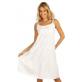 Bílé letní šaty LITEX na ramínka s volánky