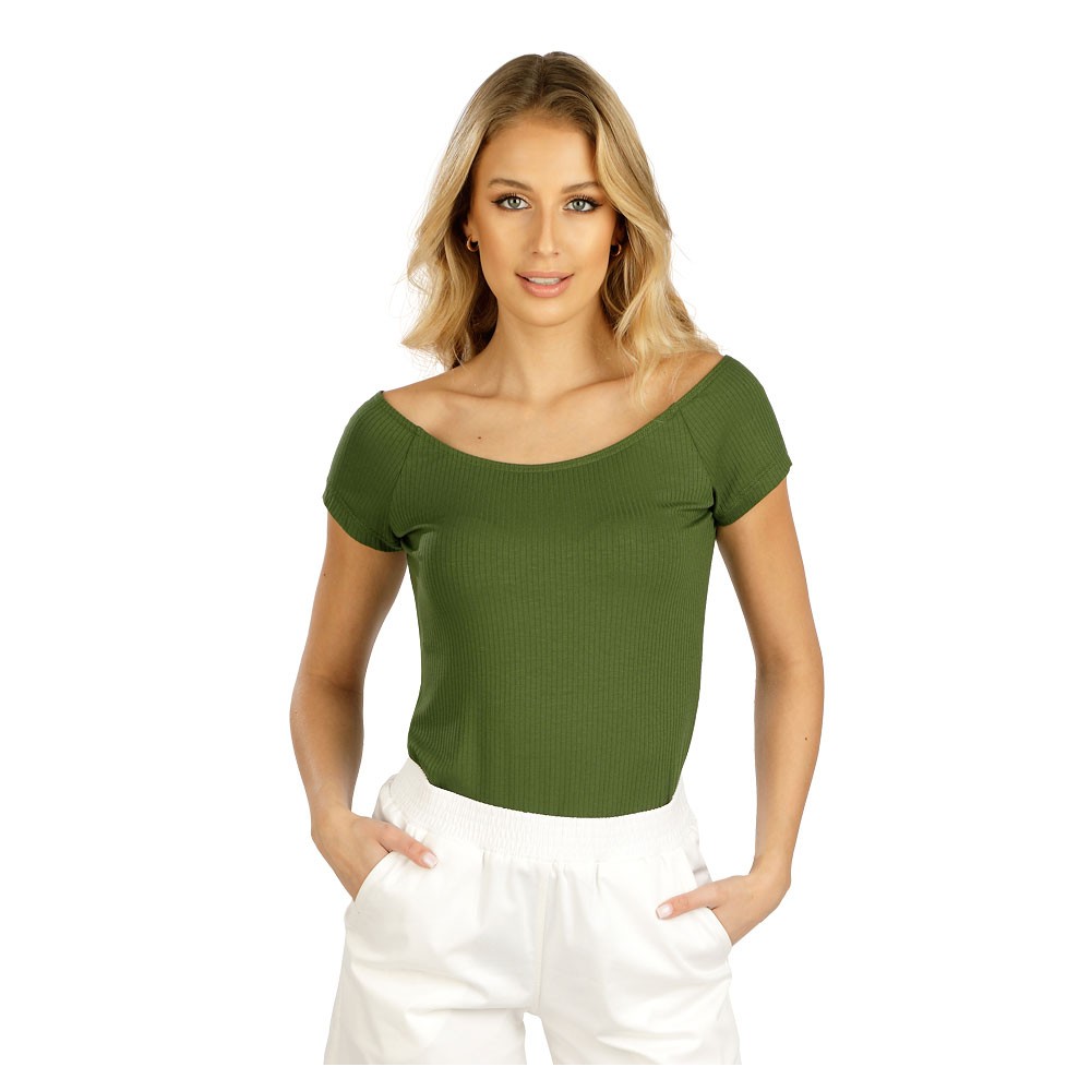 Dámské elastické tričko LITEX trávově zelené, M