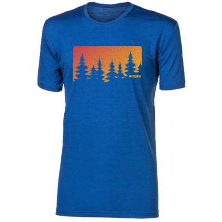 HRUTUR "FOREST" pánské merino triko modrý melír