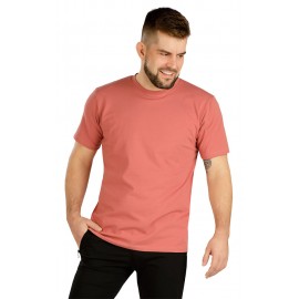 Pánské bavlněné tričko LITEX s krátkým rukávem hnědočervené