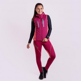 SNOWCAT dámské zimní elastické kalhoty vínová/růžová