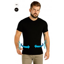Pánské elastické zeštíhlující tričko LITEX černé/bílé