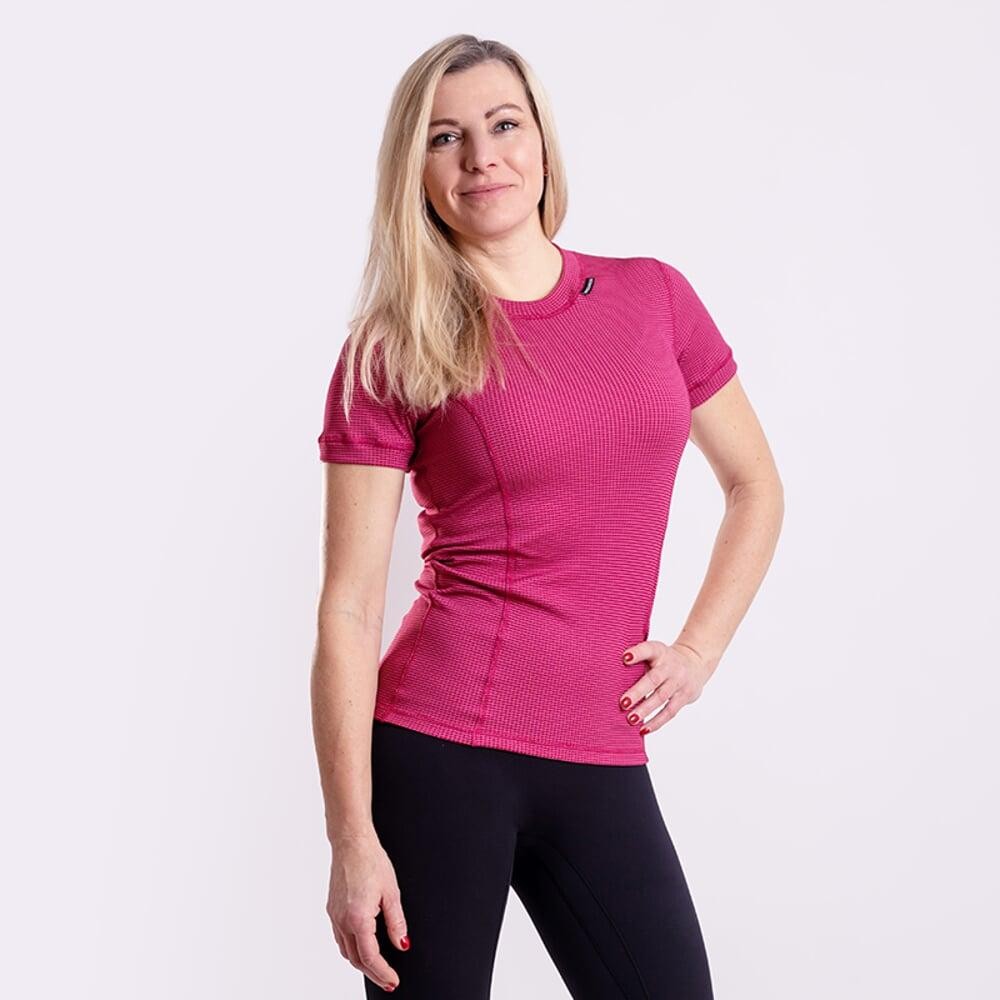 Dámské sportovní funkční tričko MS NKRZ vínové/růžové, XL