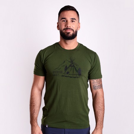 Pánské tričko s bambusem PIONEER "TEEPEE" khaki