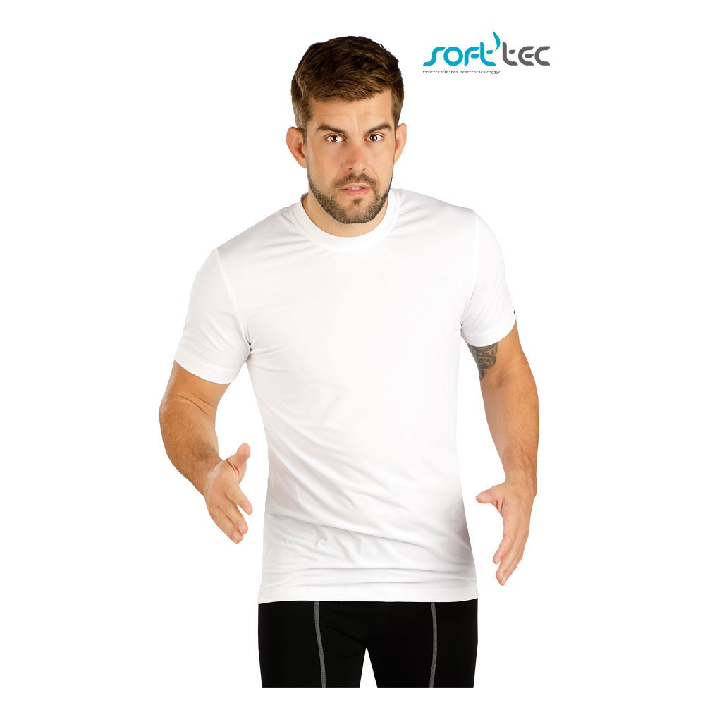 Pánské bílé elastické tričko LITEX, L