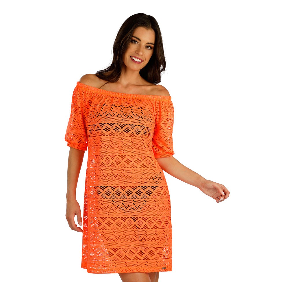 Plážové šaty LITEX oranžové s krátkým rukávem