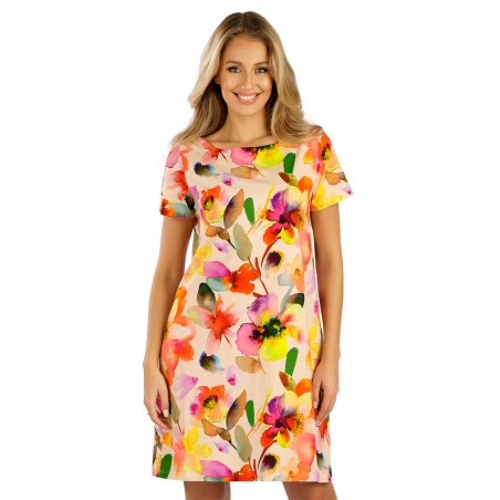 Bavlněné volnější květinové letní šaty LITEX