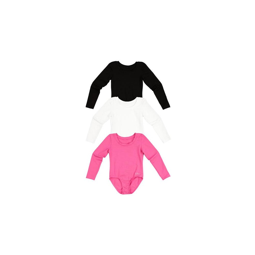 LITEX Gymnastický dětský dres s dl. rukávem, 128 bílá