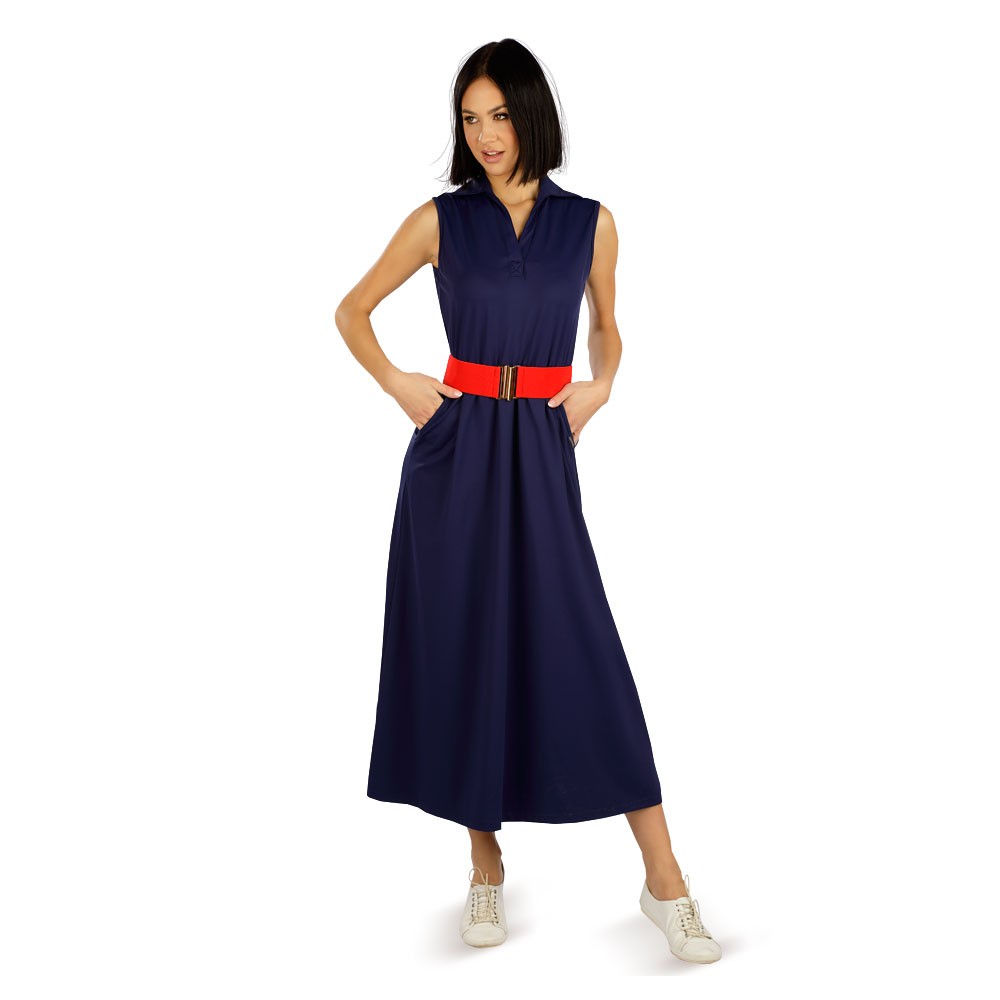 Dámské dlouhé šaty LITEX sportovně-elegantní tmavě modré