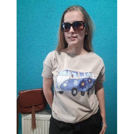 Dámské bavlněné tričko LaTynka  11239 světle hnědé