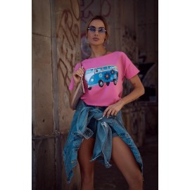 Dámské bavlněné tričko LaTynka  113 růžové