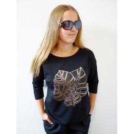 Dámské bavlněné triko LaTynka 199 černé Dámské bavlněné triko LaTynka 199 černé