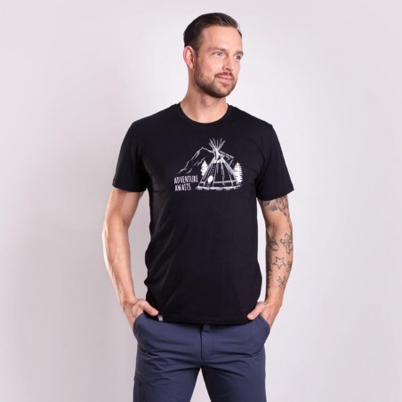 Pánské tričko s bambusem PIONEER "TEEPEE" černé