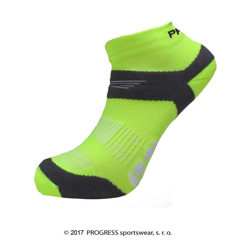 Ponožky na běhání RUNNING SOX reflexní žluté/šedé, 43-47