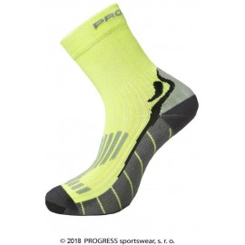 RUNNING HIGH SOX běžecké ponožky reflexní žlutá/šedá