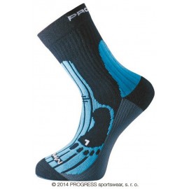 MERINO turistické ponožky černá/modrá/šedá