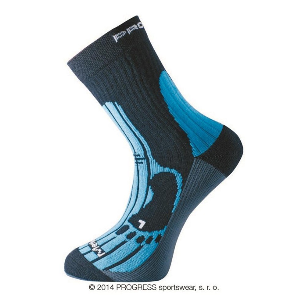 MERINO turistické ponožky černá/modrá/šedá