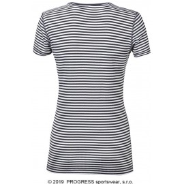 MLs NKRZ dámské funkční tričko s krátkým rukávem proužek šedá/bílá - doprodej