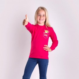 PEDRO "FROG" dětské triko s dlouhým rukávem s bambusem růžová - doprodej
